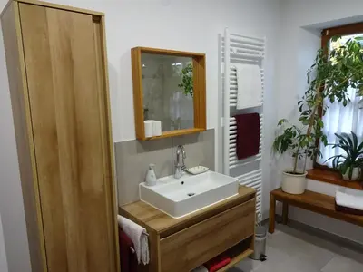 Ein Badezimmer in der Unterkunft Ferienwohnung Am Odenwaldlimes