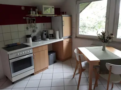 Küche/Küchenzeile in der Unterkunft Ferienwohnung Sylvia