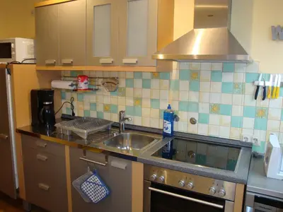 Küche/Küchenzeile in der Unterkunft Ferienwohnung am Eck