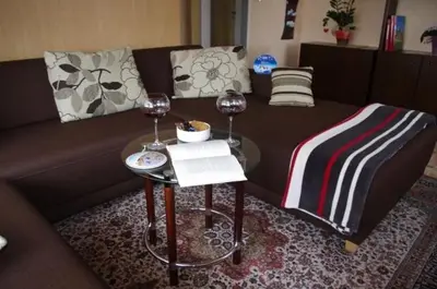 Ein Sitzbereich in der Unterkunft Ferienwohnung Bischoff