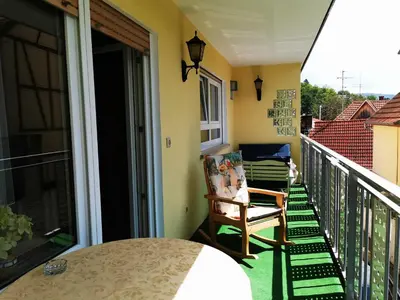 Ein Balkon oder eine Terrasse in der Unterkunft Ferienwohnung Brigitte