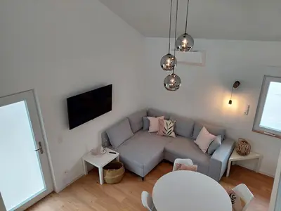 Ein Sitzbereich in der Unterkunft Ferienhaus Weinstraße - Pfälzer Wald
