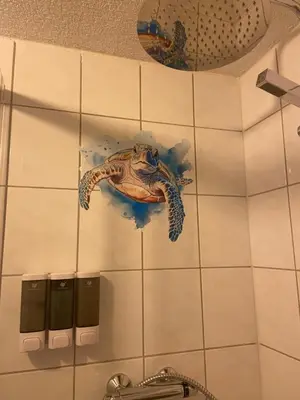 Ein Badezimmer in der Unterkunft Moderne Wohnung umgeben von Weinbergen