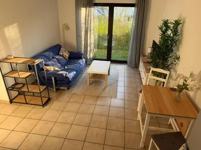 Ein Sitzbereich in der Unterkunft Gemütliches Apartment in Erzhausen, südliches Rhein-Main-Gebiet