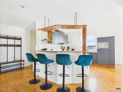 Küche/Küchenzeile in der Unterkunft Traumzeit Sky Lounge Marbach