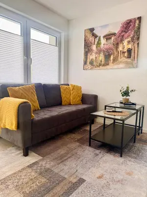 Ein Sitzbereich in der Unterkunft Stilvolle Wohnung in Sandhausen