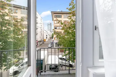 Ein Balkon oder eine Terrasse in der Unterkunft PF01 Innenstadt Apartment - NEU Monteurunterkünfte in Pforzheim - LS CrewComfort auch für weitere Unterkünfte