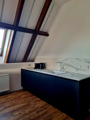 Küche/Küchenzeile in der Unterkunft Weitblick Pfalz