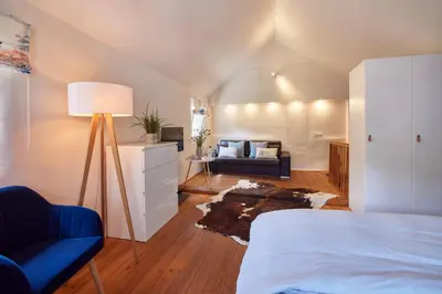 Ein Bett oder Betten in einem Zimmer der Unterkunft Molls Ferienhäusel