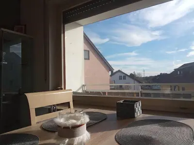 Ein Balkon oder eine Terrasse in der Unterkunft Komplette Wohnung Schwarzwaldpforte Casa BaLi direkte Buchung möglich keine Freigabe mehr erforderlich