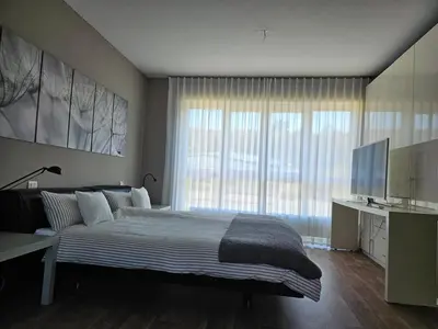 Ein Bett oder Betten in einem Zimmer der Unterkunft Unterkunft für Radfahrer