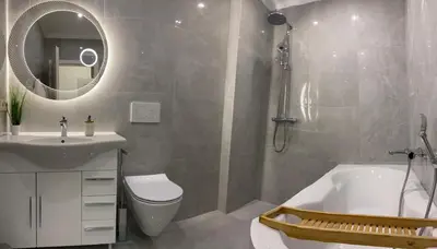 Ein Badezimmer in der Unterkunft Ferienwohnung