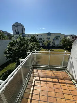 Ein Balkon oder eine Terrasse in der Unterkunft Smart studio in KA-Neureut with sunny balcony