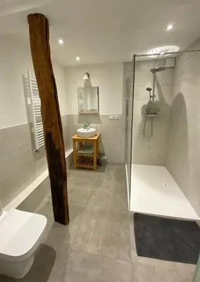 Ein Badezimmer in der Unterkunft Ferienwohnung am Hainbach