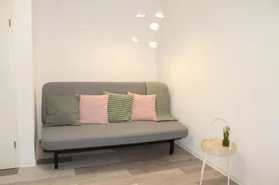 Ein Sitzbereich in der Unterkunft 1,5-Zimmer Apartment in Karlsruhe Südstadt