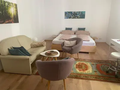 Ein Sitzbereich in der Unterkunft Dein Rückzugsort in der Pfalz