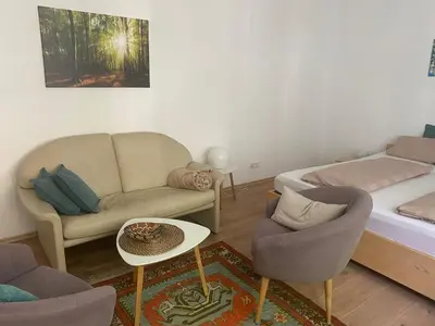 Ein Sitzbereich in der Unterkunft Dein Rückzugsort in der Pfalz