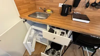Küche/Küchenzeile in der Unterkunft Böhl Station 1 Zimmer-Wohnungen