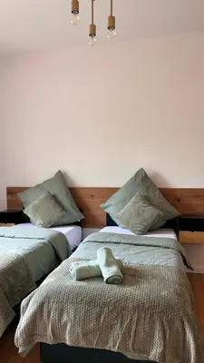 Ein Bett oder Betten in einem Zimmer der Unterkunft Villa Mediterrane - Apartment Rome