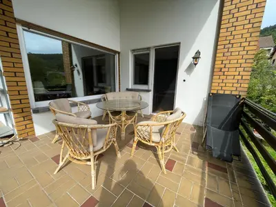 Ein Balkon oder eine Terrasse in der Unterkunft Das Grüne Nest