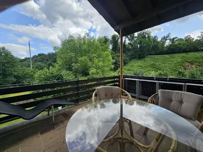 Ein Balkon oder eine Terrasse in der Unterkunft Das Grüne Nest