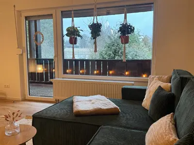 Ein Sitzbereich in der Unterkunft SchwarzwaldQuartier Dobel