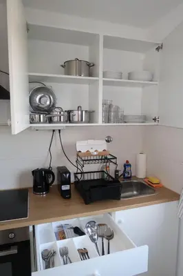 Küche/Küchenzeile in der Unterkunft Monteurwohnung L6 - Apartment 09