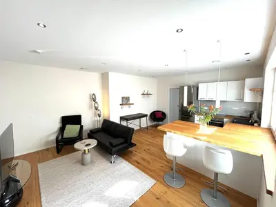 Küche/Küchenzeile in der Unterkunft Moderne gemütliche Wohnung - zentral und naturnah