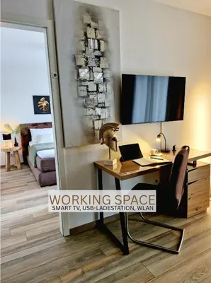 TV/Unterhaltungsangebot in der Unterkunft Balkon-Parken-Self-Check-in-Limes2Living-Niedernberg