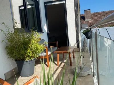 Ein Garten an der Unterkunft Wohlfühlzeit Weinheim