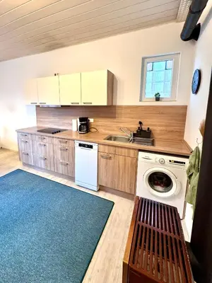 Küche/Küchenzeile in der Unterkunft Ferienwohnung in Lorsch mit Garten