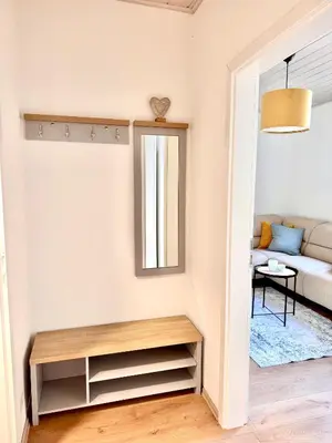 Ein Sitzbereich in der Unterkunft Ferienwohnung in Lorsch mit Garten