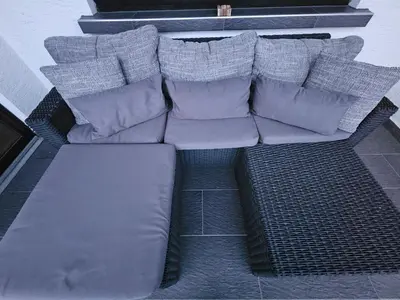 Ein Sitzbereich in der Unterkunft Hardy's Apartment Stuttgart