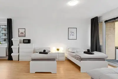 Ein Bett oder Betten in einem Zimmer der Unterkunft MONTEUR - Unterkunft für bis zu 5 Personen in 64546 Mörfelden-Walldorf - GG11