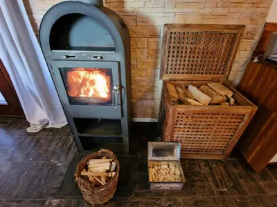 Grundriss der Unterkunft Ferienhaus Anna mit Kamin, Terrasse, Hof & Garage