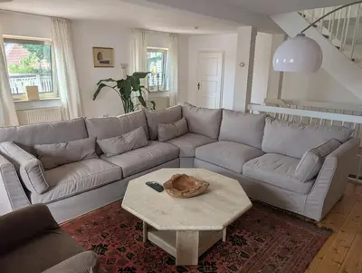Ein Sitzbereich in der Unterkunft Ferienhaus Lisette Wohlfühldomizil zwischen Rebenmeer und Pfälzer Wald