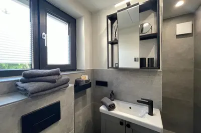 Ein Badezimmer in der Unterkunft Turmquartier Weinsberg