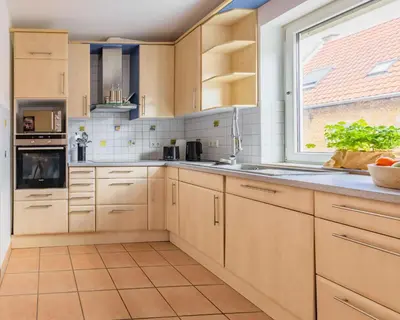 Küche/Küchenzeile in der Unterkunft Ferienwohnung Dominique