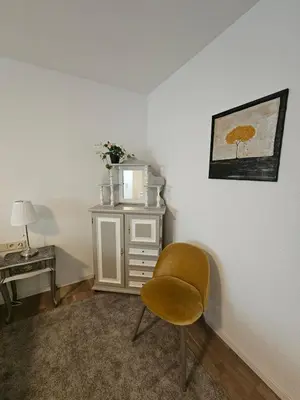 Ein Sitzbereich in der Unterkunft Waldblick-Nest