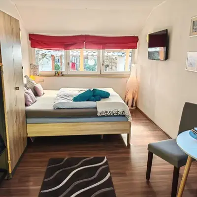 Gemütliches Zimmer mit eigenem Bad und Blick ins Grüne