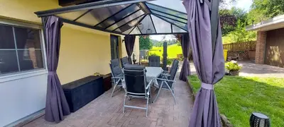 Ein Garten an der Unterkunft Fewo Rehblick im Wander und Mountainbike Paradies Odenwald
