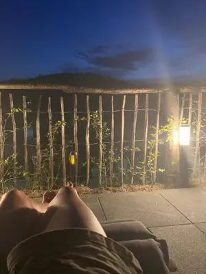 Ein Balkon oder eine Terrasse in der Unterkunft Blockhaus in herrlicher Umgebung