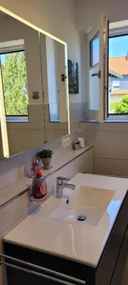 Ein Badezimmer in der Unterkunft Ferienhaus Schmidt