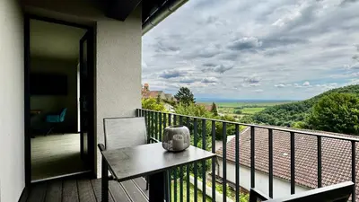 Ein Balkon oder eine Terrasse in der Unterkunft FREIRAUM Apartments Neuleiningen