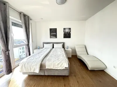 Ein Bett oder Betten in einem Zimmer der Unterkunft Modernes Studio - Würzburger Straße, Aschaffenburg