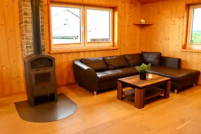 Ein Sitzbereich in der Unterkunft Bemlers Ferienwohnung