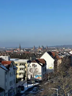 Ein allgemeiner Blick auf Aschaffenburg oder ein Stadtblick von der Ferienwohnung aus