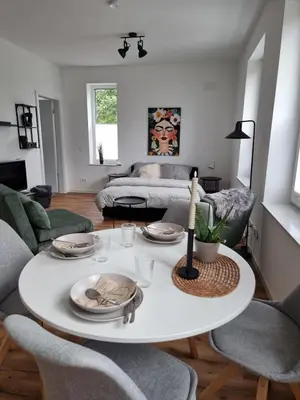 Ein Bett oder Betten in einem Zimmer der Unterkunft 1-Zimmer-Loft Casa Frida