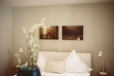 Ein Bett oder Betten in einem Zimmer der Unterkunft Landers Ferienwohnung