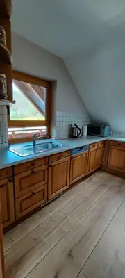 Küche/Küchenzeile in der Unterkunft Ferienwohnung Hennrich